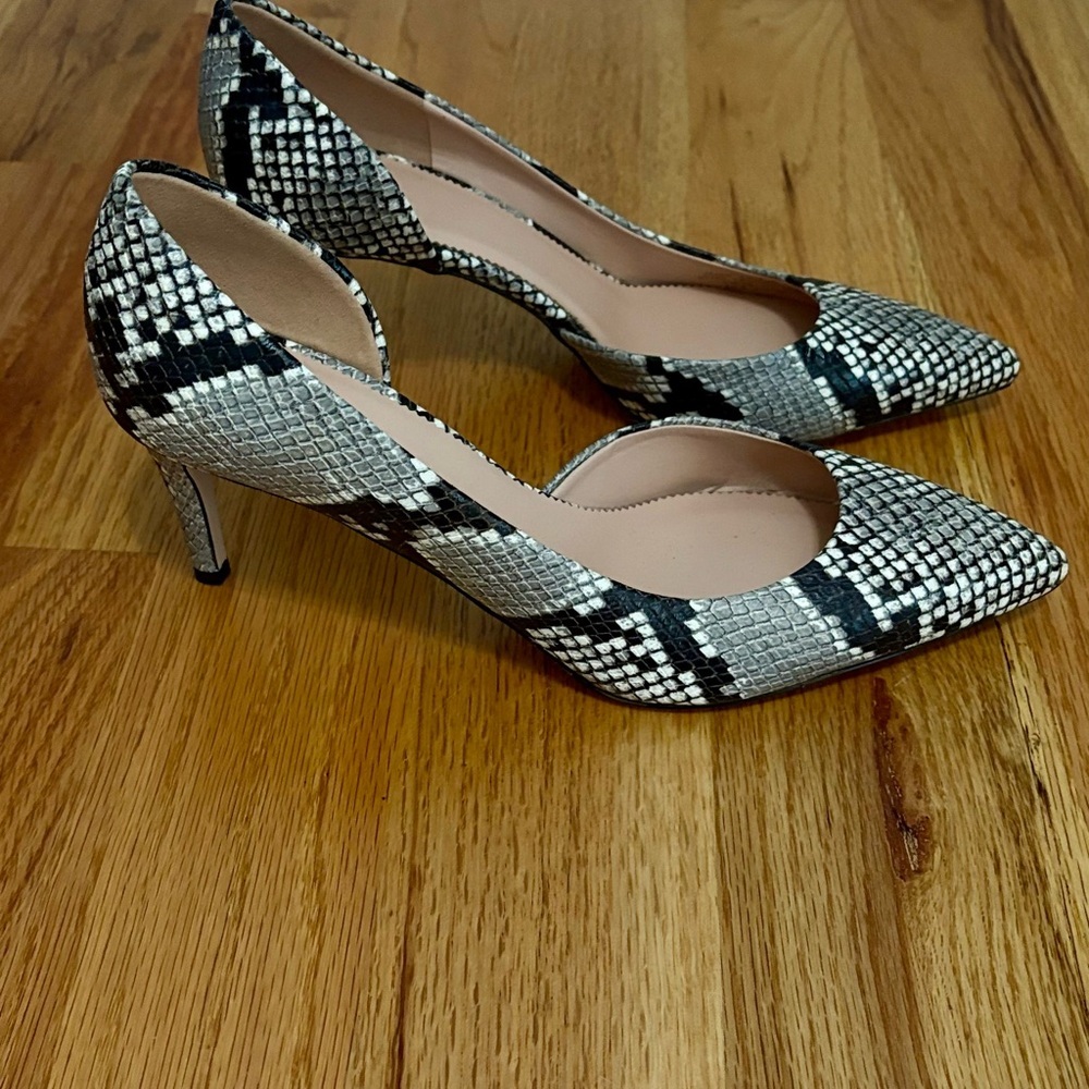 NWOB J. Crew Lucie Snakeskin Embossed Leather D'Orsay Heels Size 9​